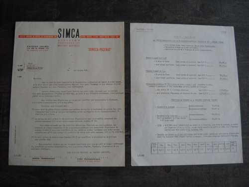 Lettre courrier simca division - courrier,