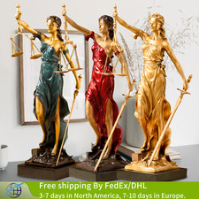 49cm Bronze Lady Justice Statue Themis Goddess of Justice Bronze Sculpture Decor