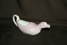 Canard de malade ancien en porcelaine - 2 tons rose & blanc