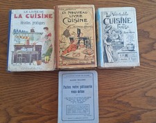 Lot 4 anciens livres de cuisine