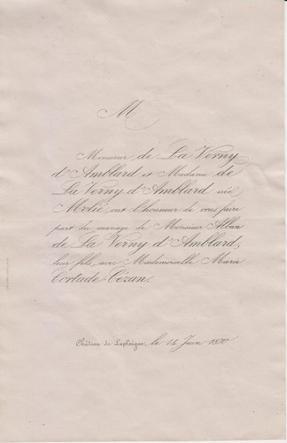 1870 faire part mariage - faire-part, alban