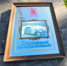 Vintage miroir Rolls Royce cadre bois ancien publicitaire