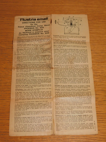 Vintage ancien notice rechaud - notice,