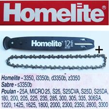 Guide 12 pouces 30 cm + chaîne 45 maillons tronçonneuse HOMELITE 3350 , sabre 