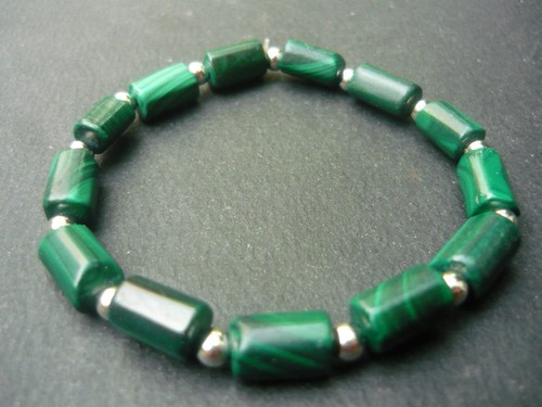 Bracelet perles malachite - de,