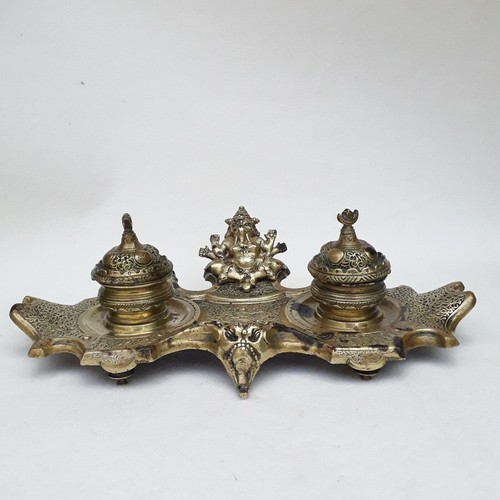 Encrier double bronze - encrier,