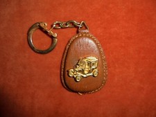 Porte-clés Key Ring A.S.A.B Écurie ROXANE BERGERAC Support cuir + TACOT 1900 OR