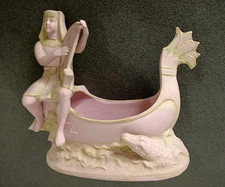 Ancienne Petite Jardinière En Porcelaine Biscuit Époque Art Nouveau .