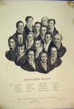 Old Antique Print 1824 Paris