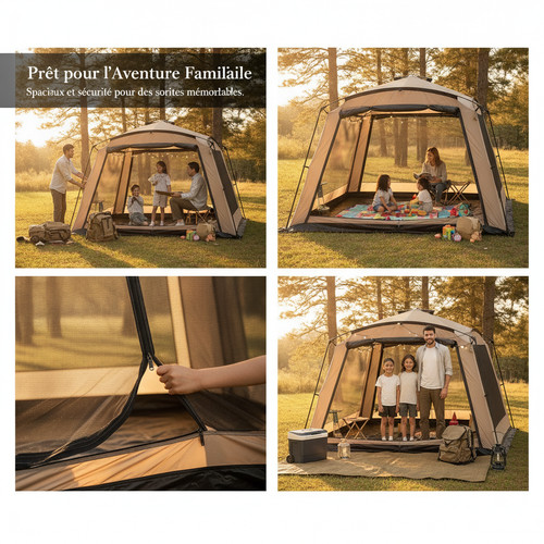 Tente camping familiale - camping, 6-8