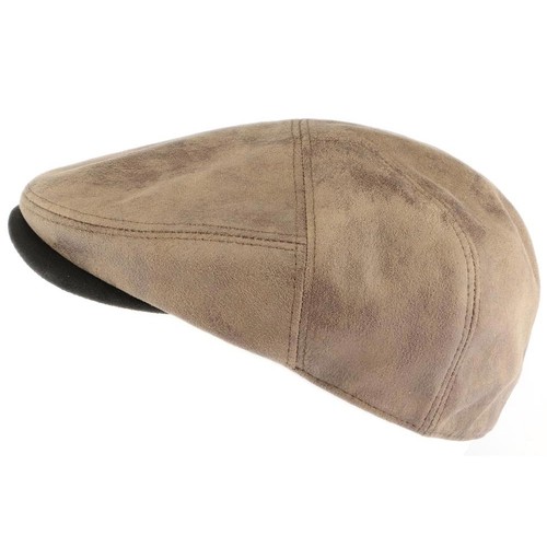 Casquette cuir gris fumee