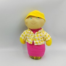 Ancien Doudou Luciole phosphorescent Toto rose jaune verste AJENA  - 31999