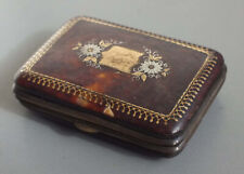 ANCIEN PORTE MONNAIE NAPOLEON III EN ECAILLE ? ET MARQUETERIE METAL - OR ?