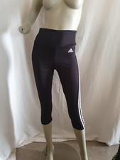 Legging collant Adidas Aeroready Taille XS sport noir et bandes blanches polyest