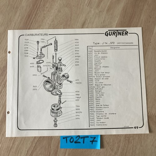 Gurtner carburateur j14 - j14, 572