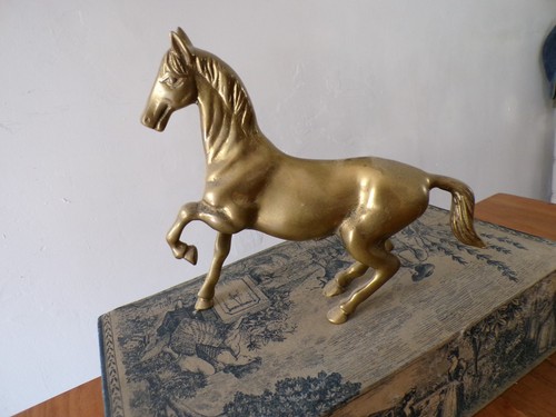 Statuette cheval laiton - statuette,