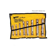 Clés À Tube En Série 8 Pièces (6x7-20x22) MAURER Acier Boussoles Hexagonal