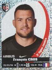 264 FRANCOIS CROS # STADE TOULOUSAIN TOP 14 METAL STICKER PANINI RUGBY 2018