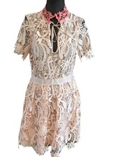 Superbe Robe Dentelle Rose Modèle Regina Maje T3 Tbe Authentique 