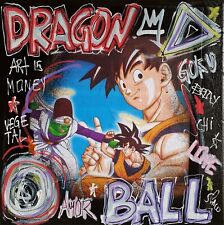 SPACO signed  DRAGON BALL tableau pop STREET ART graffiti french MANGAS toile