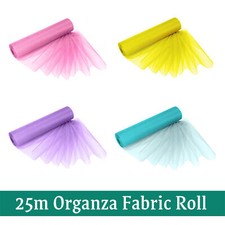 Organza Rouleau Neige Extra Fin Paillette Tissu 25m X 29cm Chaise Table Écharpe