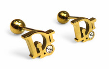 Boucles d'Oreilles puces, bijou promotionnel de parfumeur fantaisie Dior