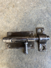 Ancien  verrou en fer pour porte, serrure ferrure heurtoir penture