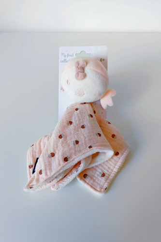 Doudou plat carré tissu - plat, lange
