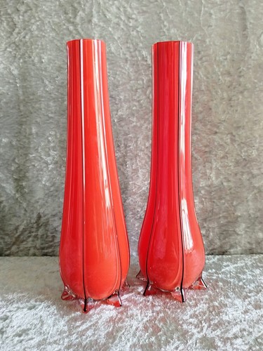 Paire vases verre - de,