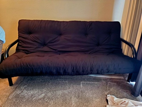 Black extra thick futon - , on