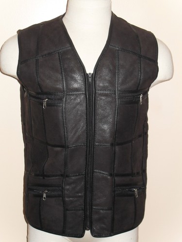 Gilet cuir homme en laine - cuir, d'homme