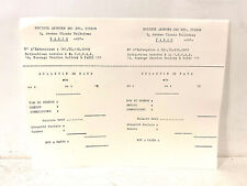 Ancien Bulletin de Paye vierge des salariés établissement Charles Pigeon Lampe