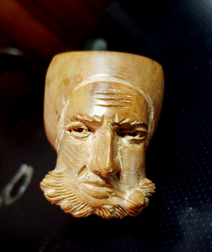 Pipe courbe bois - pipe, sculpté
