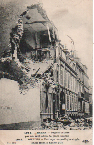 Carte postale reims dégats - carte,