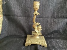 Bougeoir Ancien En Bronze Décor Au Dragon