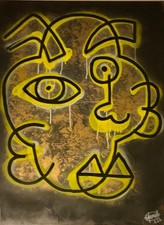 Art contemporain - Huile sur