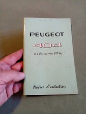 PEUGEOT 404 Camionnette U8 Essence  Notice d'entretien