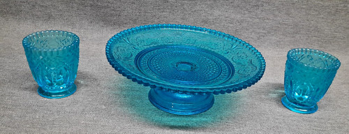 Ancien compotier plat sur pied - plat,