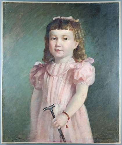 Ancien tableau fillette la - tableau, "fillette