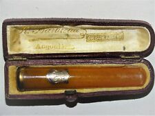 FUME CIGARETTE ANCIEN AMBRE et VERMEIL Cartouche Monogramme poinçon SANGLIER