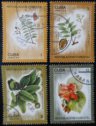 Timbres 1cuba arbres - timbres,