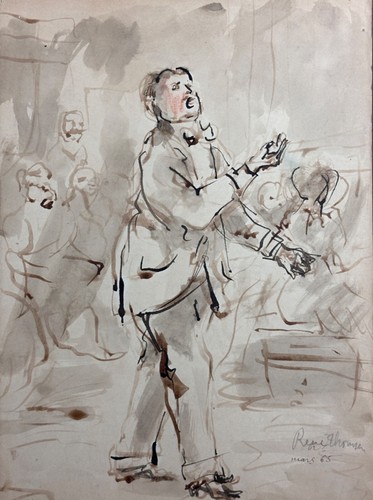 Beau dessin ancien chanteur - beau,