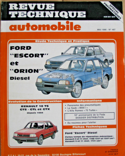 Revue technique ford escort - technique, et