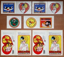 Lot de 56 autocollants / suppléments du journal Spirou