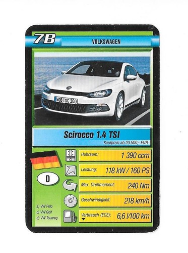 Carte volkswagen - carte, n°7b