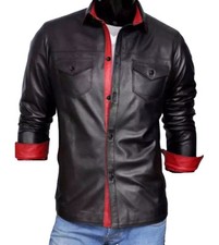 Chemise décontractée en cuir