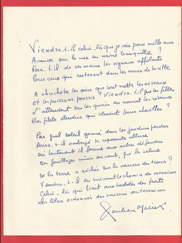 Bf69 poeme autographe - bf69-poeme,