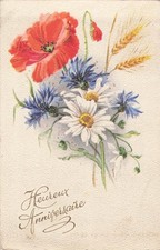 CP ILLUSTREE ANNIVERSAIRE