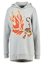 SET - ROBE Sweat à capuche street gris clair print used tiger flamme multico T42