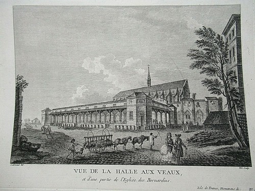 Belle estampe vue halle aux - belle,